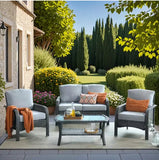 “Patio Furniture Set with Cushions – Outdoor Sofa, Chairs & Tea Table for Garden, Deck & Summer Relaxation”