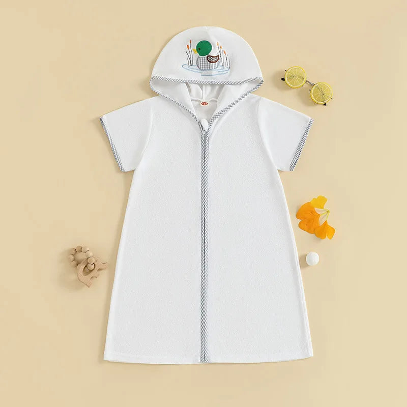 Children’s Hooded Beach Towel – Soft Embroidered Swim Cover-Up for Toddlers, Boys & Girls | Quick-Dry Bathrobe for Pool & Beach