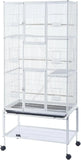 Large Bird Cage with Rolling Stand – Wide Flight Metal Parrot Cage for Budgies, Parakeets & Conures, Secure Animal Habitat