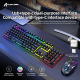 T3 Wireless Gaming Keyboard & Mouse Combo – Full-Size RGB Backlit, Rechargeable 4200mAh, USB-C Dual Receiver, Silent Mouse