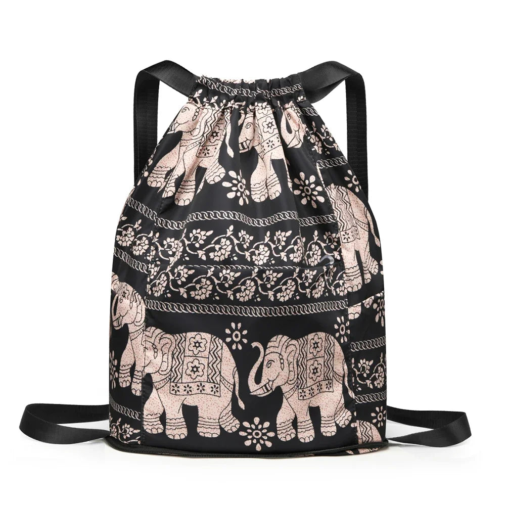 Foldable Drawstring Sports Backpack – Unisex Casual Knapsack with Dry & Wet Separation