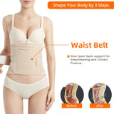 3-in-1 Postpartum Abdominal Belt – Three-Piece Adjustable Recovery Set for Waist Cinching, Body Shaping & Abdominal Support