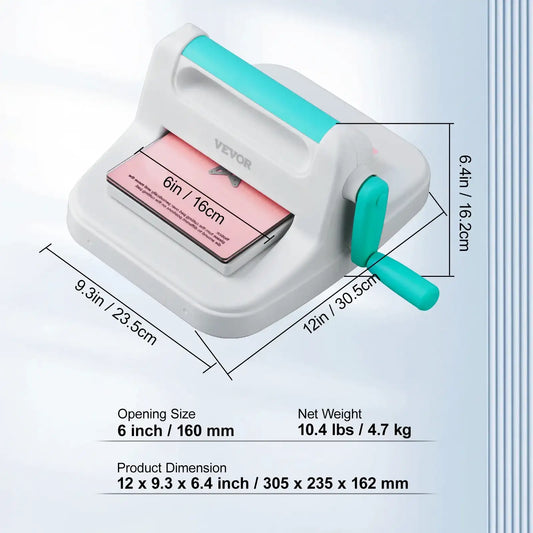 VEVOR Manual Die Cutting & Embossing Machine (6"–9") – Mini Scrapbooking & DIY Card Craft Tool