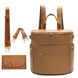 2022 PU Leather Diaper Backpack – Fashion Mommy & Daddy Bag with Changing Pad | Large Capacity Baby Organizer Nappy Bag