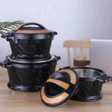 3-Piece Large Capacity Insulated Rice Bucket Set (2.2L / 4.2L / 5.2L) – Food Warmer with Handle for Family & Gatherings