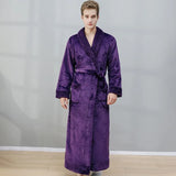Thick Coral Velvet Bathrobe – Warm Winter Long Robe for Men & Women | Soft Couple Pajama Robe & Shower Wrap