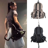 Retro Stripes School Backpack — Large-Capacity Unisex Student & Commuter Bag