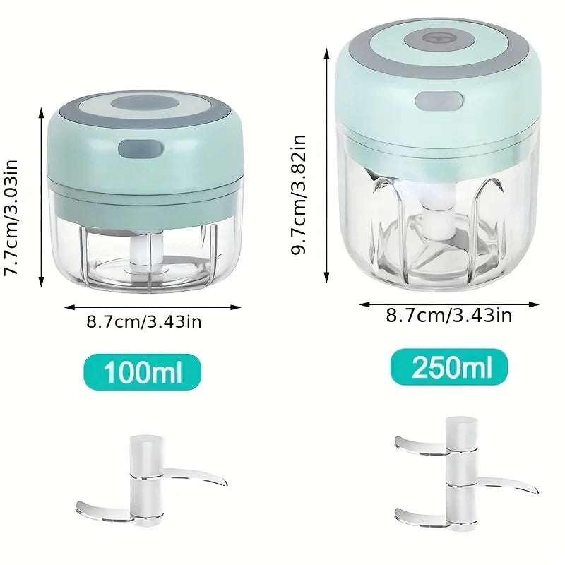 Upgraded C002 Wireless Food Chopper – USB Rechargeable Mini 100–250ml Chopper for Garlic, Veggies & Meat 🧄⚡