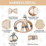 No-Pull Step-In Pet Harness, Leash & Collar Set – Reflective Soft Mesh Vest with Anti-Lost ID Tag for Small Dogs & Puppies