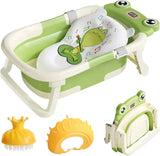 Foldable Baby Bathtub with Thermometer & Floating Cushion – Newborn to Toddler (0-36 Months)