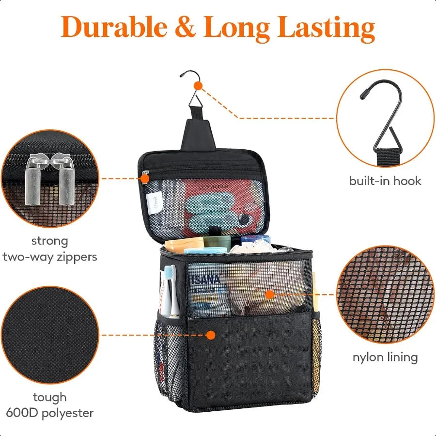Mesh Shower Caddy Tote Bag – Portable Hanging Bathroom & Travel Organizer