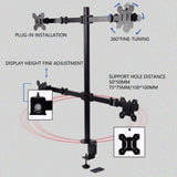 4-Arm Heavy-Duty Multi Monitor Stand – Fits 10″–27″ Screens Vertical Desktop Mount for 4 Displays