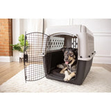 Vibrant Life Medium Pet Kennel (36") – Plastic Travel Dog Crate & Carrier for Pets 50–70 lbs (Grey)