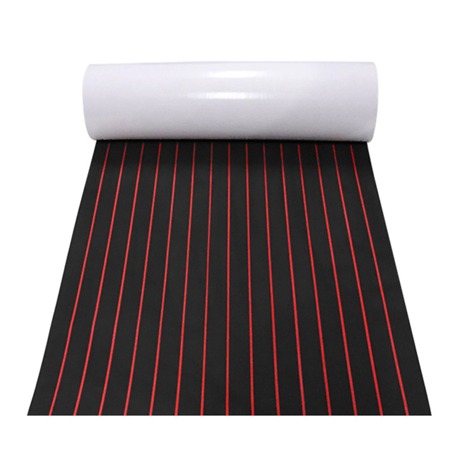 EVA Foam Faux Teak Mat – Anti-Skid Boat Deck Mat, Self-Adhesive Marine Floor Carpet 240×90cm (Black)