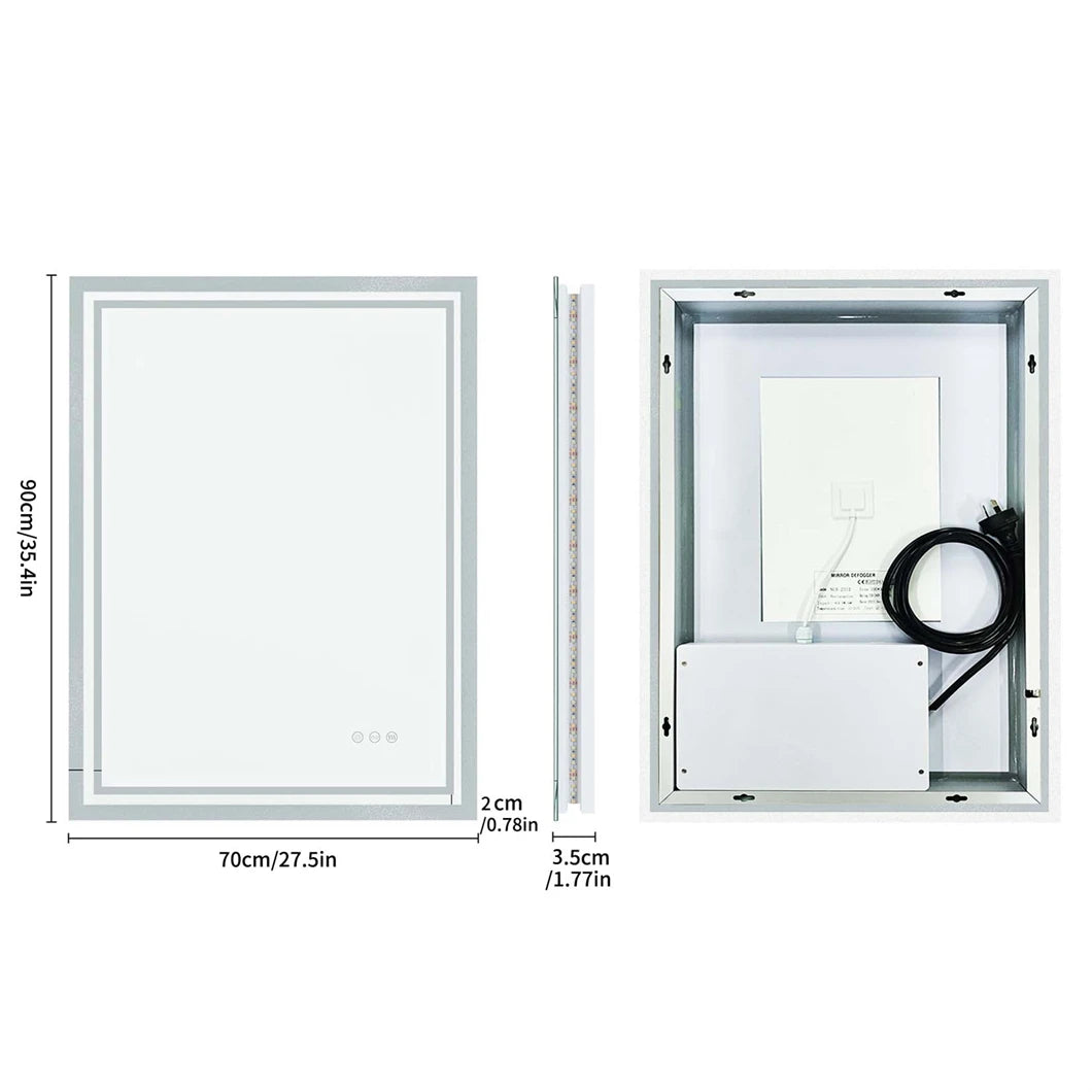 LED Bathroom Mirror – Backlit, Dimmable, Anti-Fog Makeup Mirror (IP65 Rated)