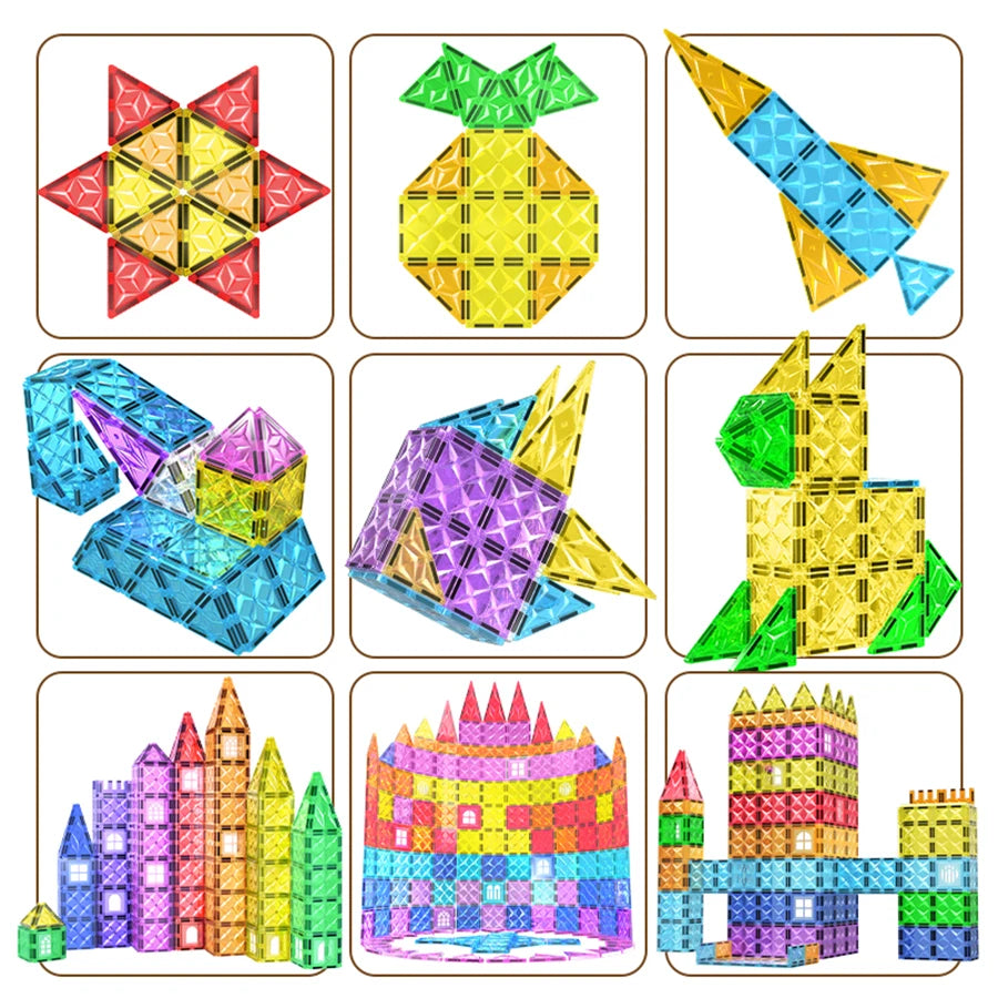 “EDUCIRO Magnetic Building Blocks Set – Montessori Educational Puzzle Tiles Construction Toy for Kids”