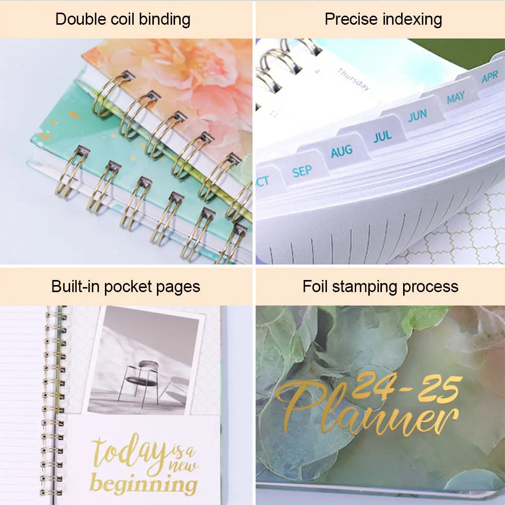2025 A5 Planner Notebook – Monthly Tabs & Weekly Calendar Organizer for Office & School 📅