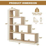 4-Tier L-Shaped Ladder Corner Bookcase – 6 Cube Stepped Etagere with 10 Shelves & Sturdy L-Frame
