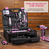 DEKO Home Mechanic Toolbox Set – 12 V Cordless Drill & Hand Tool Combo in Rolling Case