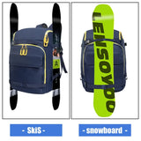 50L Ski Backpack for Winter Sports – Large Capacity Blue Travel Pack for Helmet, Goggles & Accessories