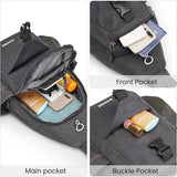 Canvas Sling Backpack – Crossbody Daypack with USB Charging Port & RFID Protection