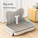 Detachable Dog Toilet with Leak-Proof Tray – Non-Slip Grille Potty Pad with Simulated Catheter for Small & Medium Dogs