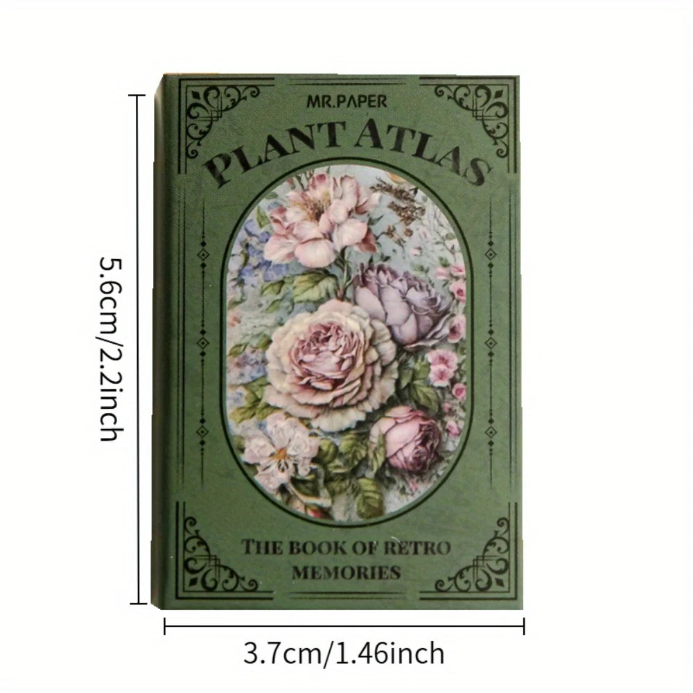 Vintage Botanical Scrapbook Journal & Memo Pad Set – 600 Sheets (6 Models) for DIY Crafting