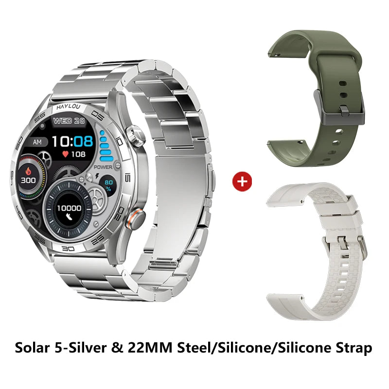 Haylou Solar 5 Smartwatch – 1.58” AMOLED Display, 60Hz Refresh Rate, Voice Calling, 24H Health Monitoring & Sports Fitness Watch for Men