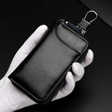 Personalized Leather Keychain Holder – Custom Name & Phone Number Car Key Case and Multifunction Pouch