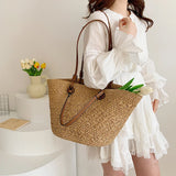 Trendy Women’s Woven Tote Bag – Large-Capacity Braided Shoulder & Hobo Bag for Parties, Vacations & Daily Fashion