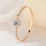 S925 Silver Sunflower Moissanite Bracelet – Unisex 6.5mm Gemstone Jewelry Gift 🌻✨
