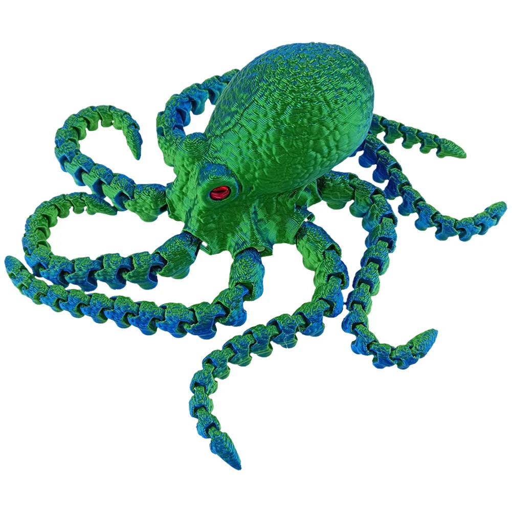 3D Printed Articulated Octopus – Sea Life Decorative Model Toy for Home & Office Desk Décor
