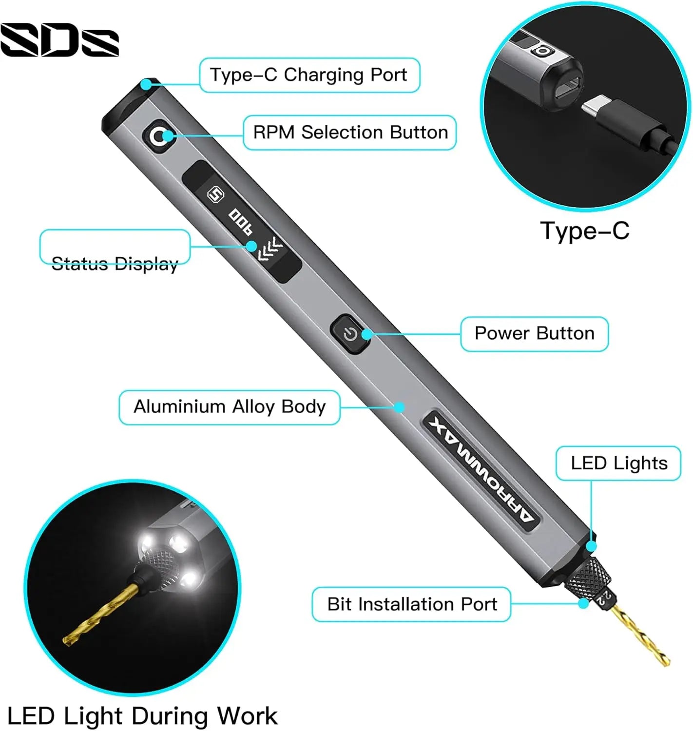 “4-Speed Mini Electric Drill Pen with Benchtop Press – Portable Engraving & DIY Rotary Tool for Crafting & Precision Work”