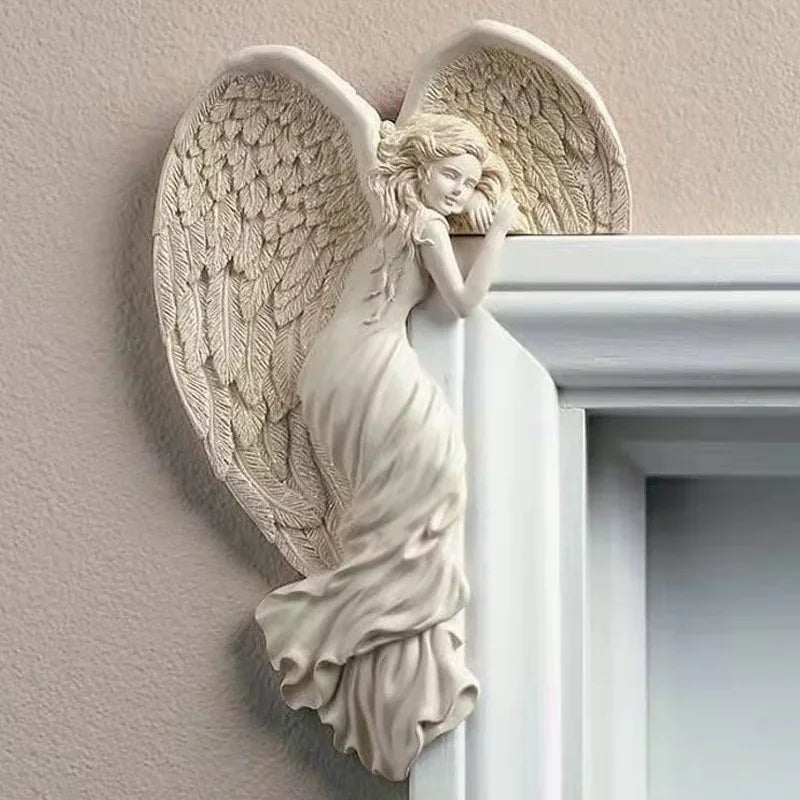 Angel Wings Resin Ornament – Elegant Door Frame & Garden Décor | Indoor & Outdoor Spiritual Home Gift