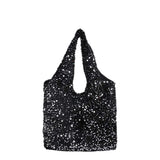 Large Capacity Sequin Tote Bag for Women – Slouchy Hobo Under-Arm Purse for Work, Travel & Shopping