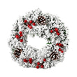 Christmas Hanging Wreath Decoration – Festive PVC Door Décor with Bow, Berries, Santa & Reindeer Design