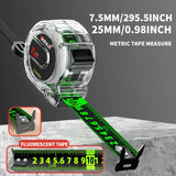 “Fluorescent Steel Tape Measure – High-Precision Wear-Resistant Measuring Tool with Straightedge Design”
