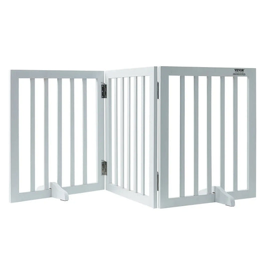 Vevor Free-Standing Dog Gate – 3 Panel Foldable Pet Gate for Narrow Passageways, Expandable Freestanding Barrier for Dogs & Pets