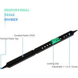 Adjustable Scale Divider Drawing Tool – 25.4 cm Proportional Measuring Instrument for Art & Education