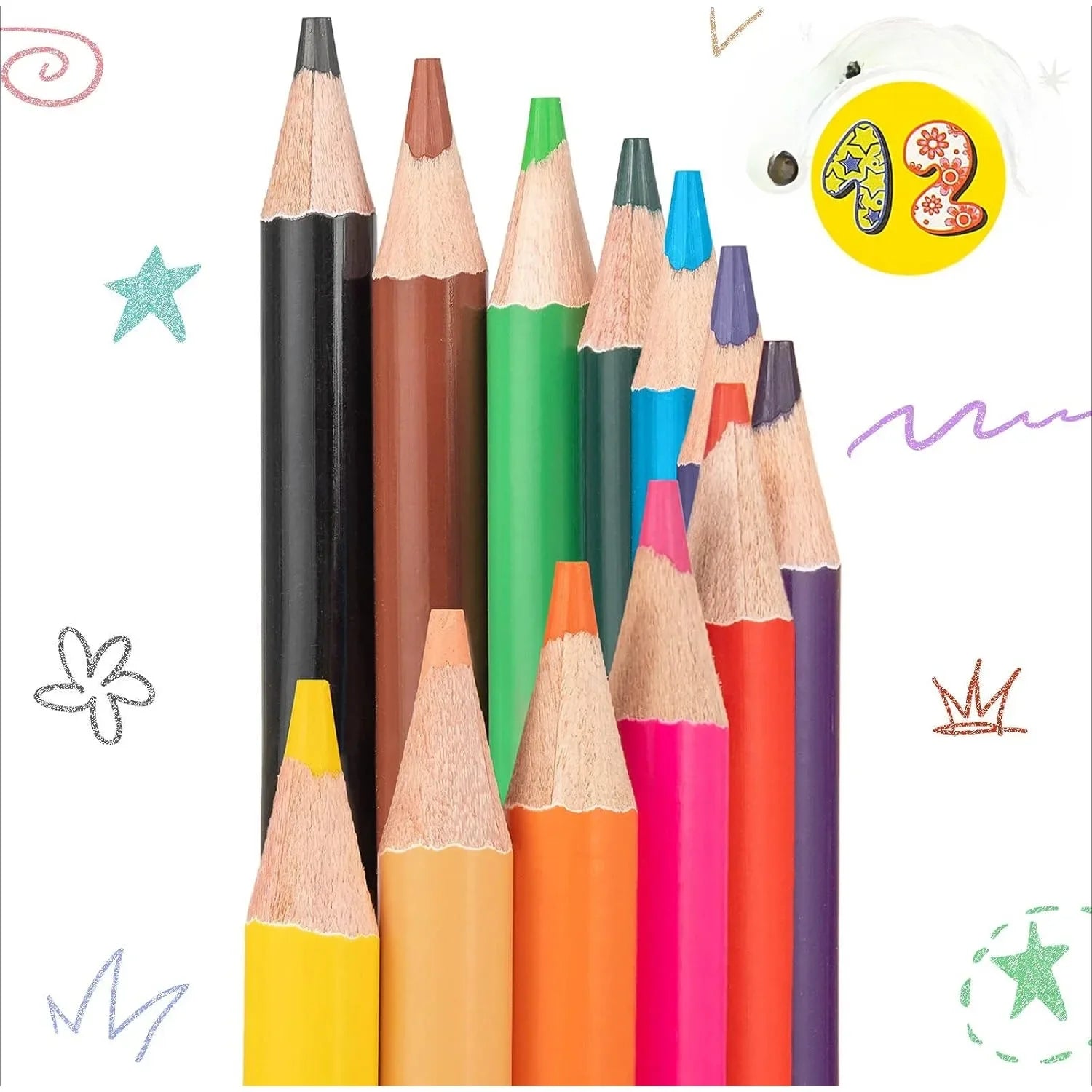 12-Count Pre-Sharpened Colored Pencil Set – Ready-to-Use School Art Supplies
