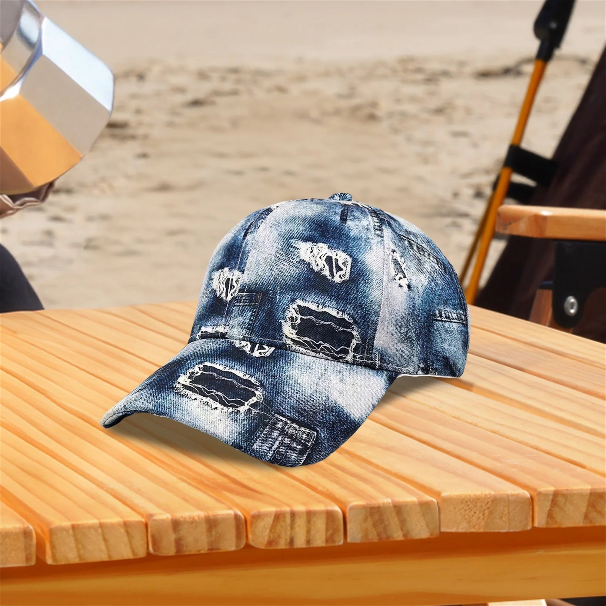 Vintage Denim Sun Visor Cap – Adjustable Unisex Baseball Hat for Outdoor Sports & Daily Casual Wear