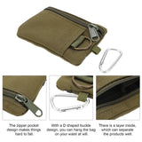Mini Outdoor MOLLE Pouch – Nylon Zipper EDC Pocket Wallet with Carabiner for Keys, Cards & Essentials