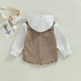 Patch-Detail Hooded Spring/Autumn Coat for Toddler Boys (Ages 1-4)