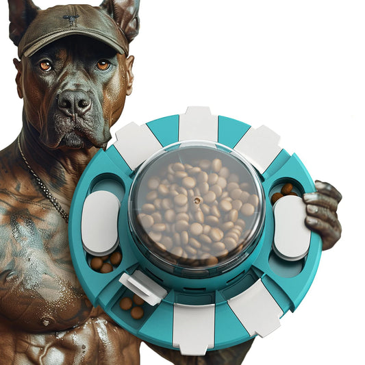 KADTC Dog Puzzle Toy with Button – Level 2 Food Dispenser & Slow Feeder for Puppies & Dogs