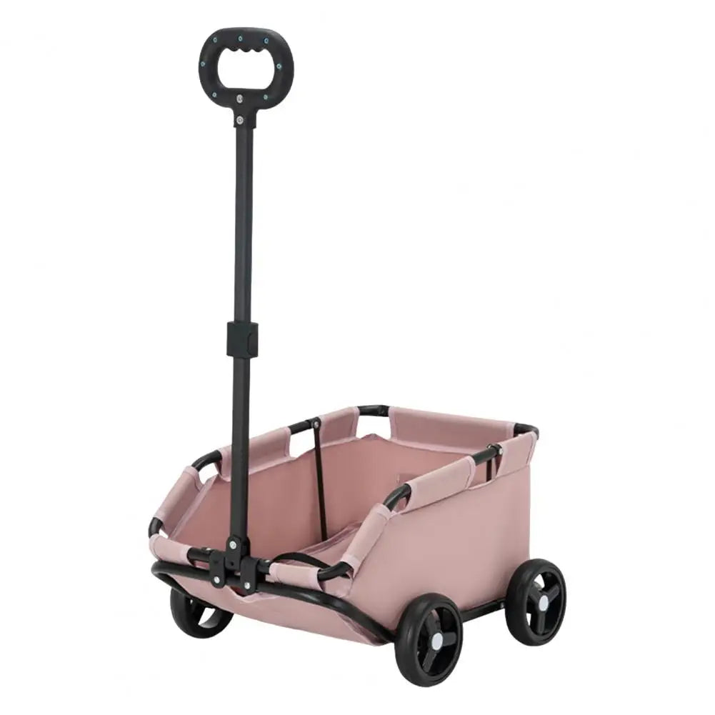 Safe Hair-Free Pet Carrier Stroller – 4-Wheel Folding Cart for Small Dogs & Cats, Travel, Shopping & Walking