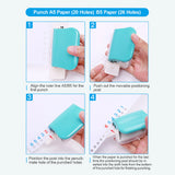 KW-Trio 6-Hole Metal Paper Punch – Handheld 5-Sheet Capacity Puncher for Notebooks & Planners
