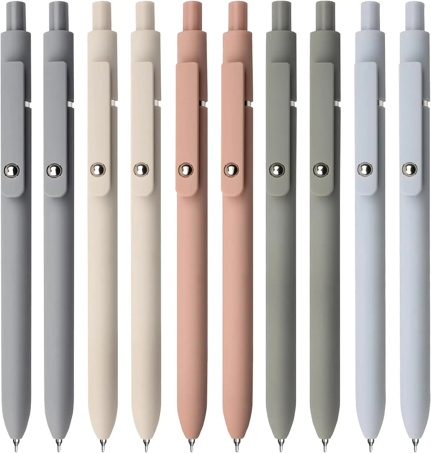 Gel Pens – 5-Pack 0.5mm Black Ink Retractable Pens with Silicone Grip & Metal Clip ✍️
