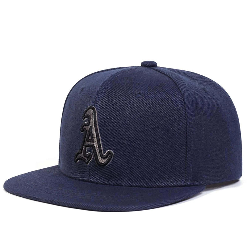 Unisex Gothic Letter "A" Embroidery Baseball Cap – Adjustable Hip-Hop Outdoor Casual Hat with Sun Protection