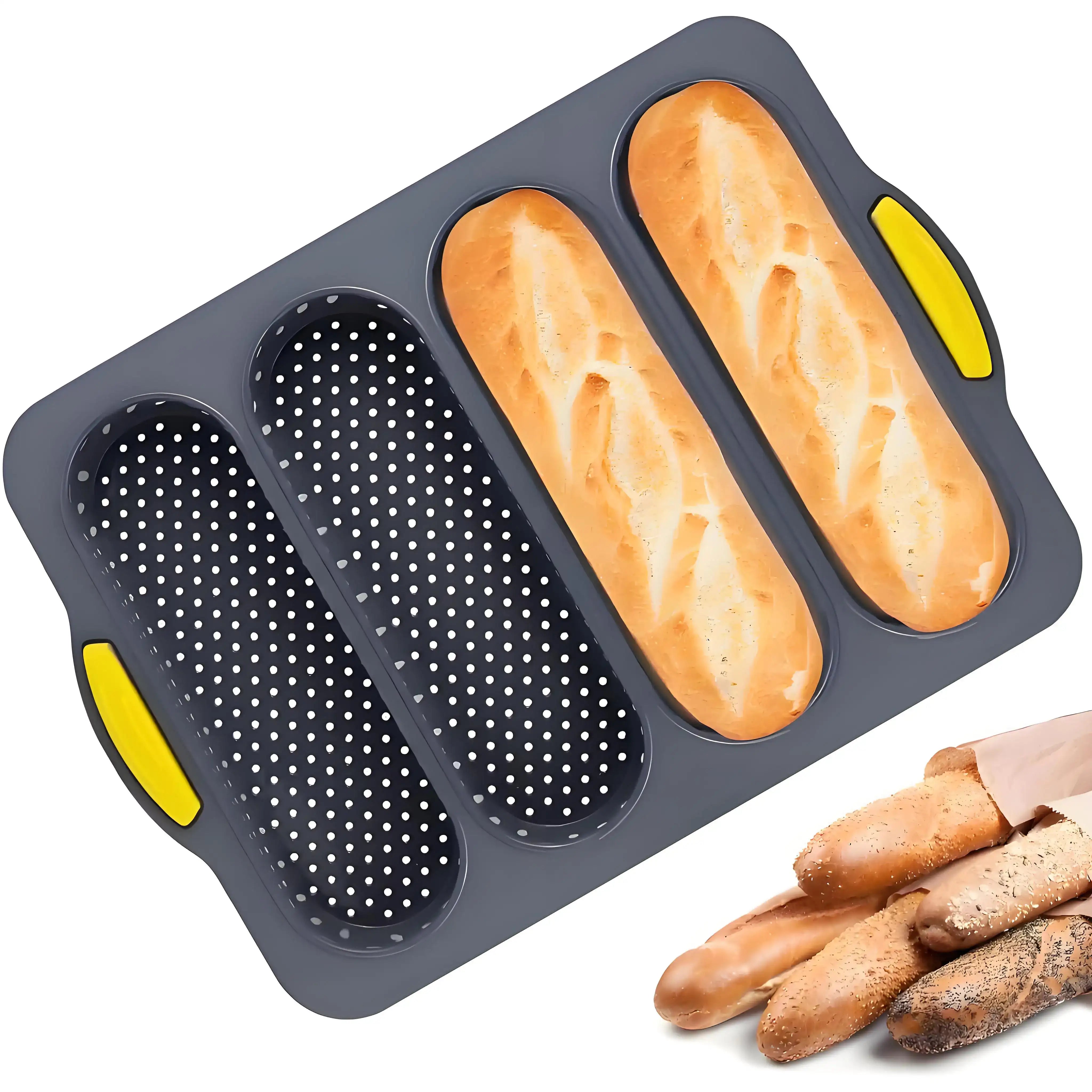 Large Silicone Baking Mold – Non-Stick Baguette & Bread Tray, Food-Grade, Long Handle Oven Bakeware (500 ml+ Capacity)