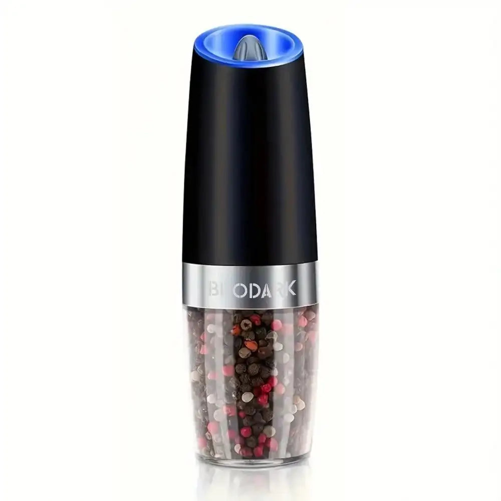1/2pcs Gravity Electric Salt And Pepper Grinder Set, Battery Powered LED Light One HandAutomatic Operation - PulinGO